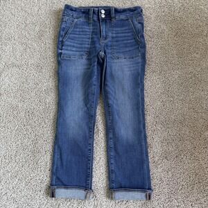 American Eagle Straight Jeans Womens 4 Med Wash Blue Next Level Stretch Denim